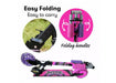Zinc Twister Inline Folding Scooter Pink/Purple side profile