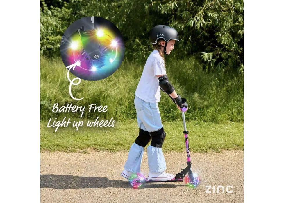 Zinc Twister Inline Folding Scooter Pink/Purple folded