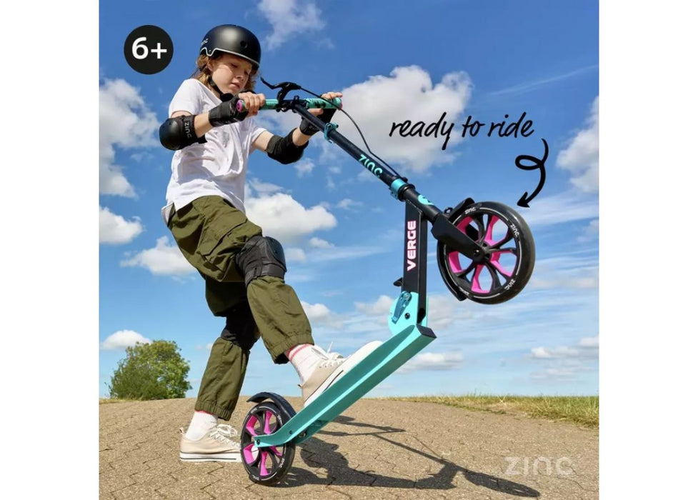 Zinc Verge Pro Big Wheel Folding Scooter Blue/Pink