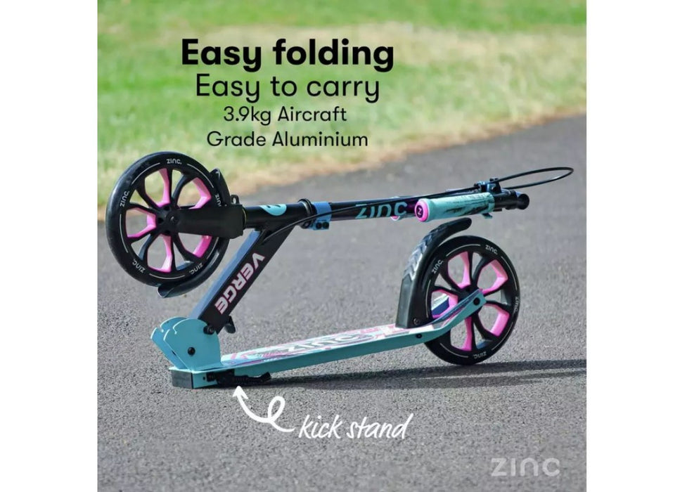 Zinc Verge Pro Big Wheel Folding Scooter Blue/Pink