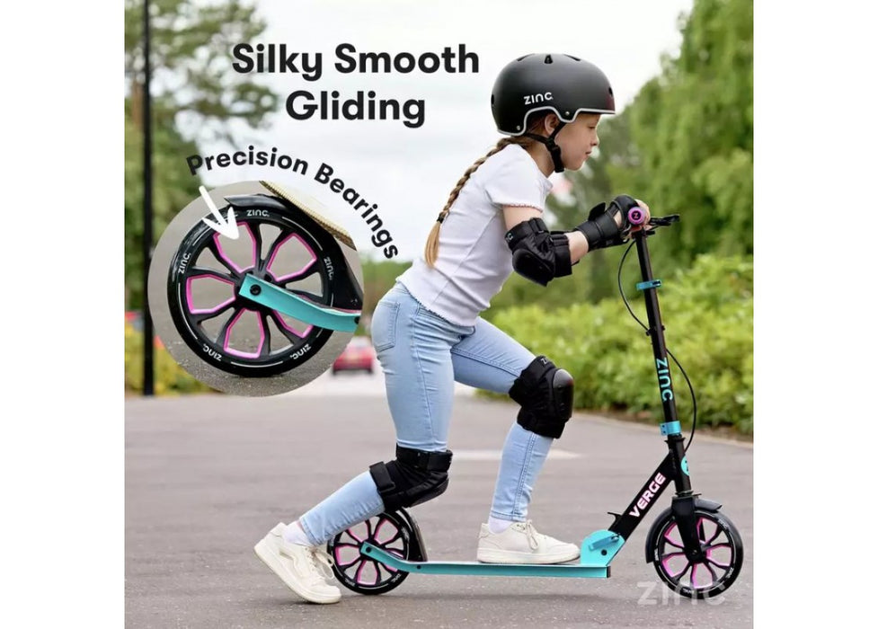 Zinc Verge Pro Big Wheel Folding Scooter Blue/Pink