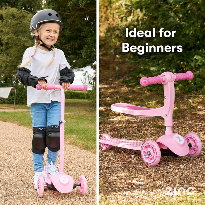Zinc My First 3-in-1 Tri Scooter Pink seat mode
