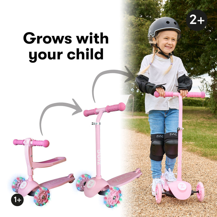 Zinc My First 3-in-1 Tri Scooter Pink side profile
