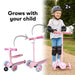 Zinc My First 3-in-1 Tri Scooter Pink side profile