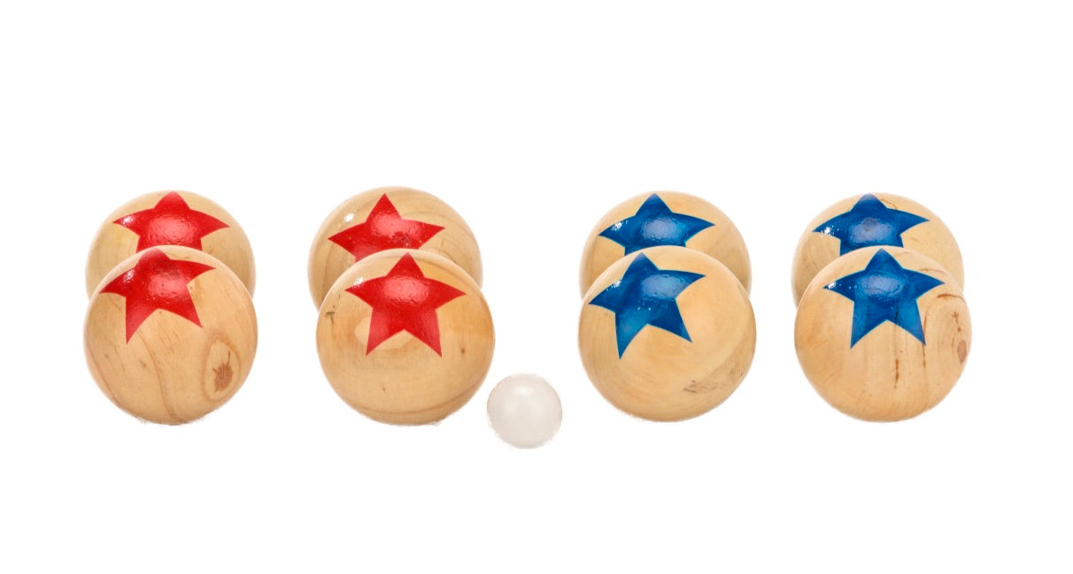 Deluxe 8 Wooden Ball Bocce Game Set
