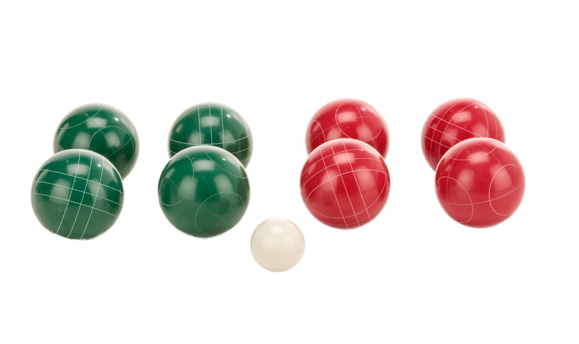 Deluxe 8 Resin Balls Bocce Game Set Red & Green
