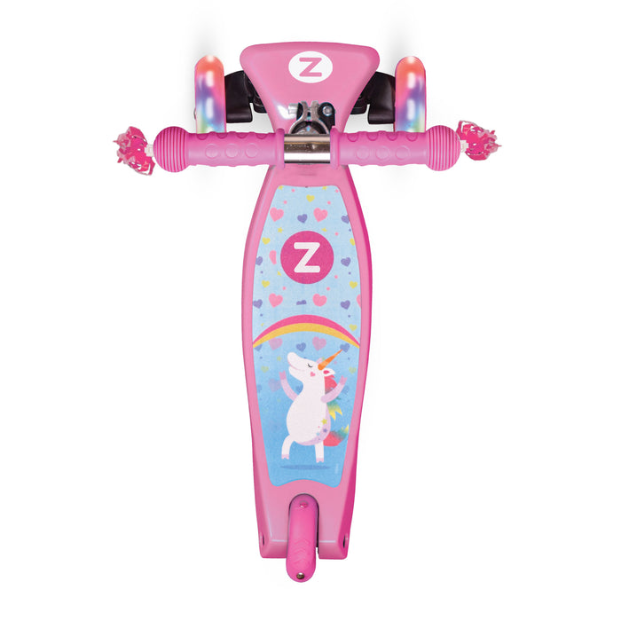 Zinc Explorer Tri Scooter Unicorn angled view