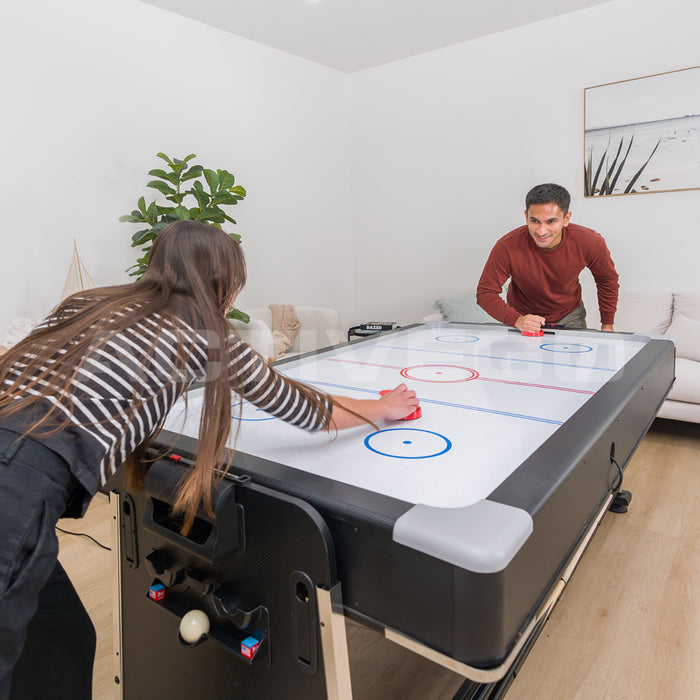 ActiveGo AirShot 7ft Convertible 4-IN-1 Pool, Air Hockey, Table Tennis Table & Tabletop
