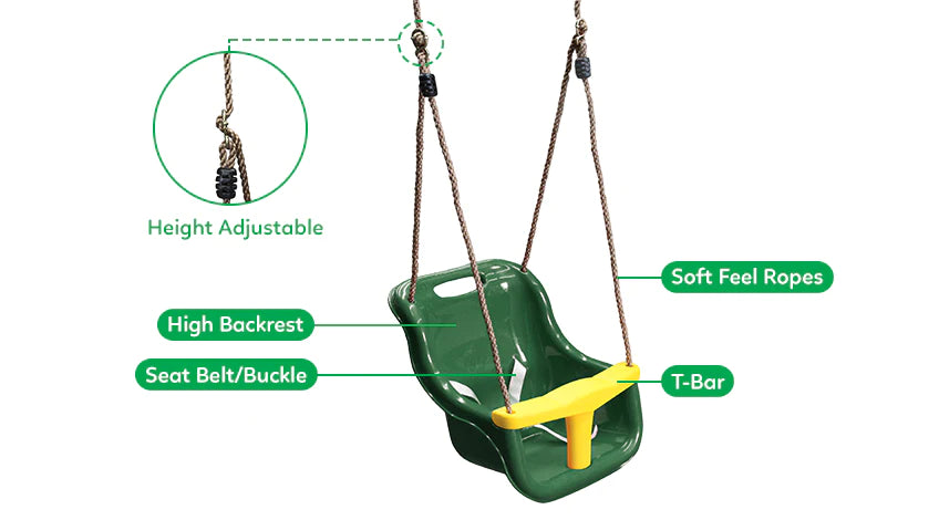 Lifespan Kids Infant Swing Seat with Rope Extensions (Green/Red)