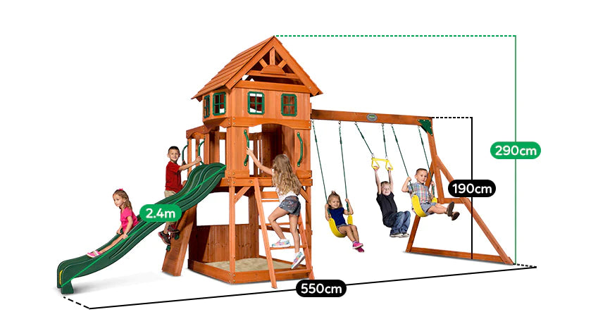 Backyard Discovery Atlantis Playcentre Wooden Swing And Play Set