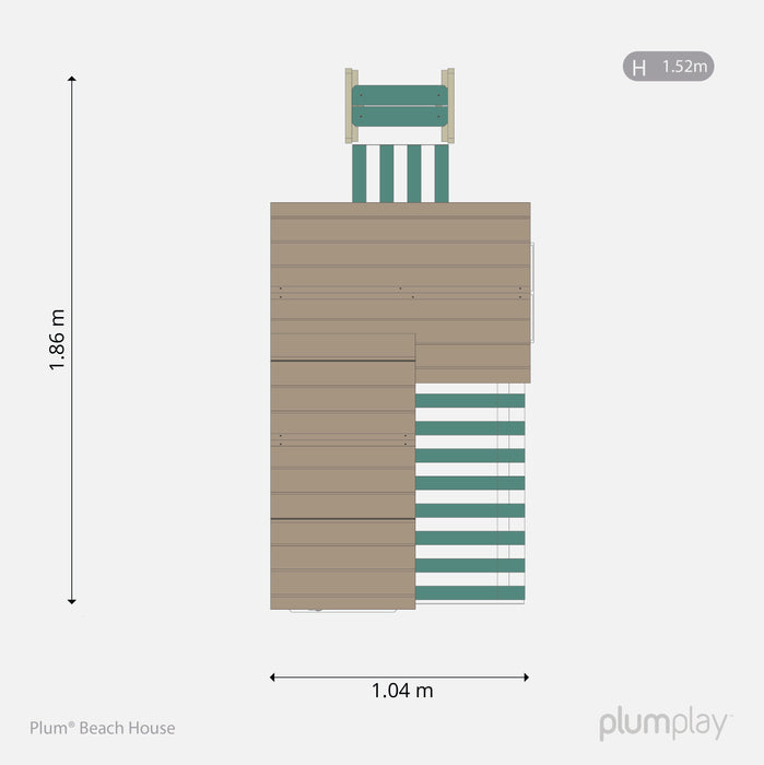 Beach House Wooden Playhouse - footprint diagram