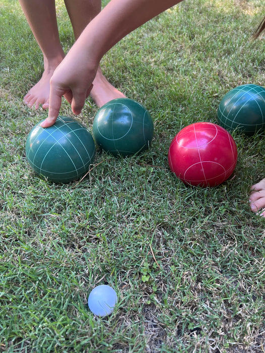 Deluxe 8 Resin Balls Bocce Game Set Red & Green
