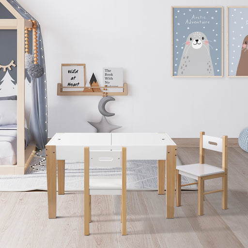 Keezi 3 piece kids table and chairs set with chalkboard