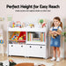 Keezi kids bookcase for books and toy bins in white