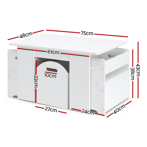Keezi children's activity desk with toy storage