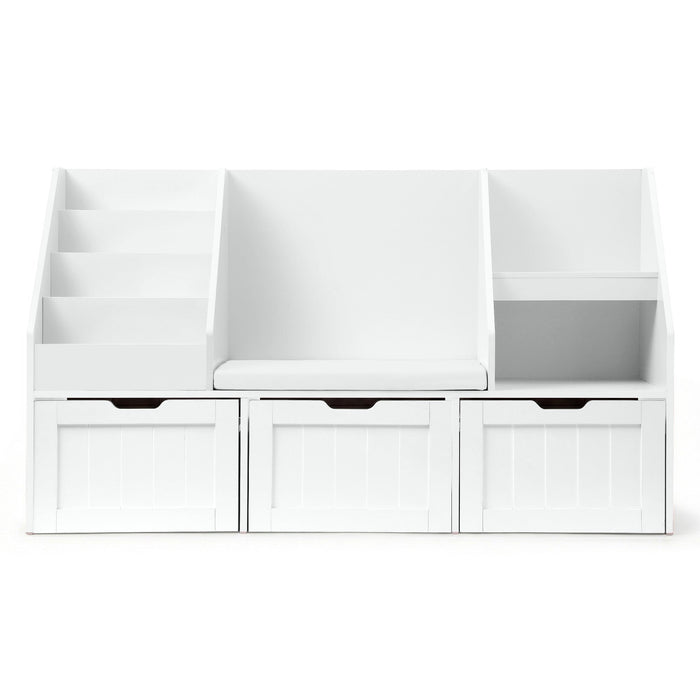 Kids book and toy organiser unit in white