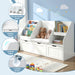 Children's bookshelf with cabinet storage by Keezi in white