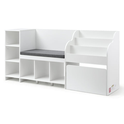 Keezi kids storage unit and bookshelf in white, 170cm