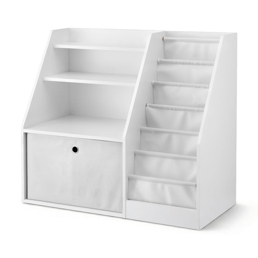 Keezi kids bookshelf and storage rack in white