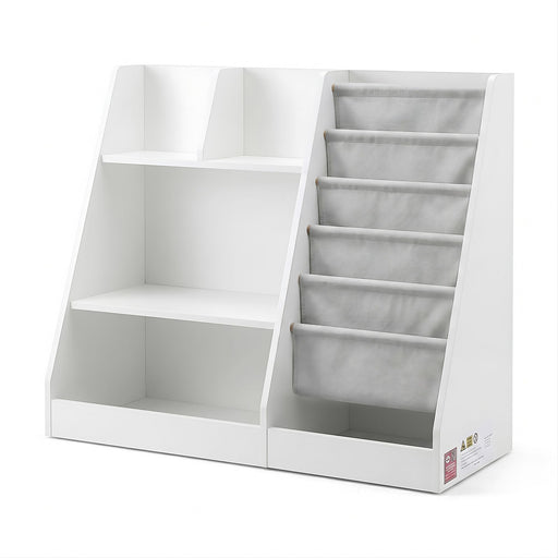 Keezi kids wooden bookshelf and storage rack