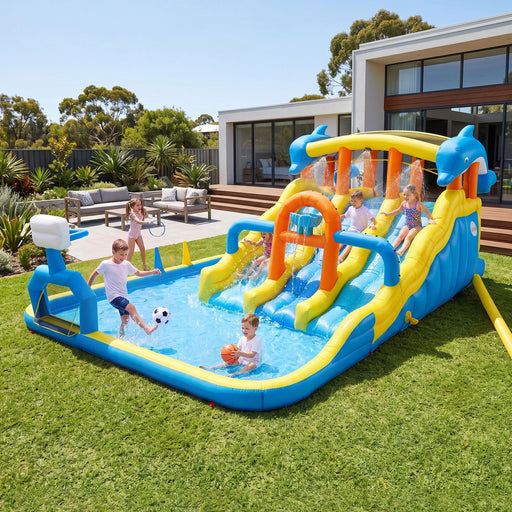 Keezi inflatable kids splash pool, 4m x 5.65m