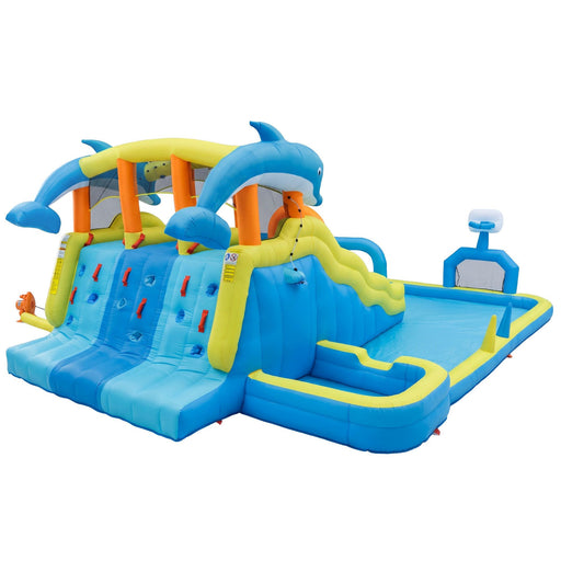 Keezi inflatable water slide park with blower