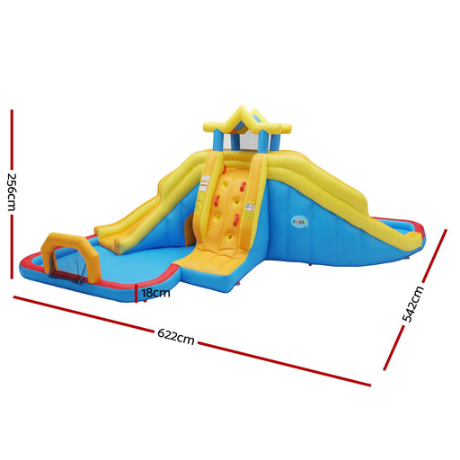 Keezi splash castle inflatable with football play area