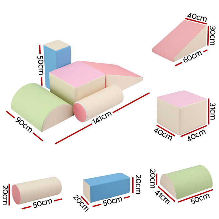 Keezi Kids Climbing Blocks 5-Piece Foam Toddler Playset Soft Indoor Climbing Toy Rocker