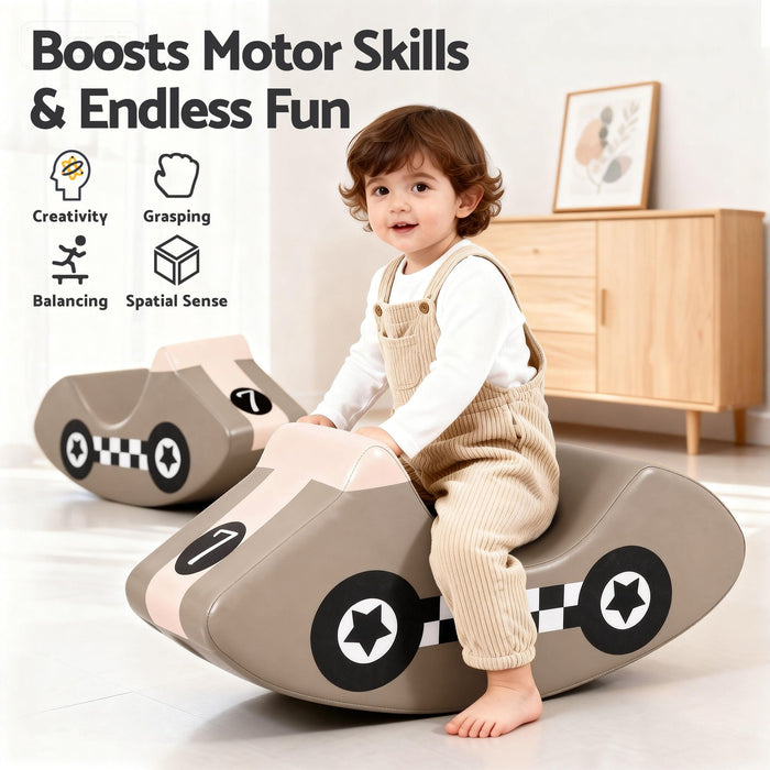 Foam rocker toy dimensions in khaki