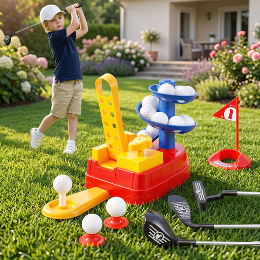 Keezi kids golf toy set with three adjustable clubs