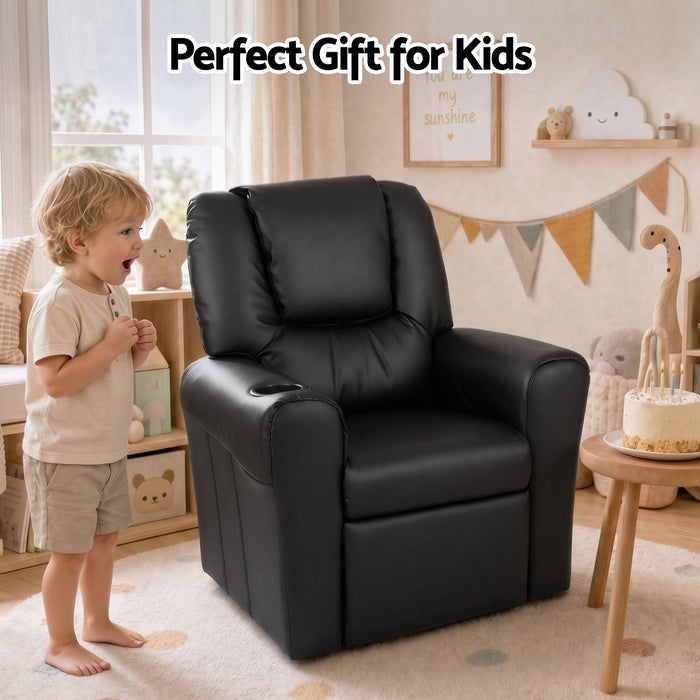 Keezi Kids Recliner Chair PU Leather Sofa Lounge Couch Children Armchair