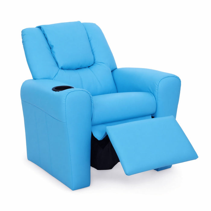 Keezi Kids Recliner Chair PU Leather Sofa Lounge Couch Children Armchair Blue