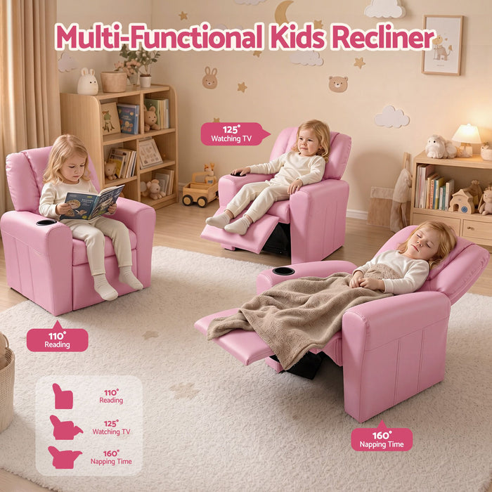 Keezi Kids Recliner Chair PU Leather Sofa Lounge Couch Children Armchair