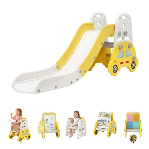 Keezi yellow toddler slide playset for indoor play
