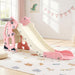 Keezi Kids Dragon Slide with Basketball Hoop Pink