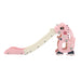 Keezi Kids Dragon Slide with Basketball Hoop Pink steps and handles