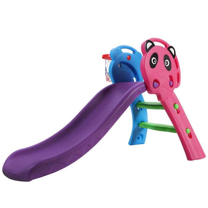 Keezi Kids Plastic Panda Slide and Basketball Hoop