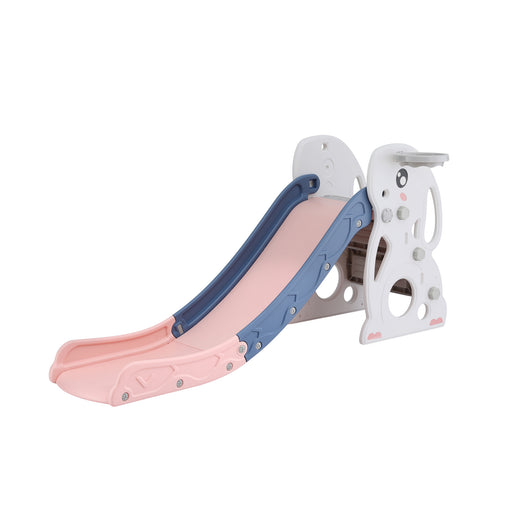 Keezi children's outdoor slide with basketball hoop