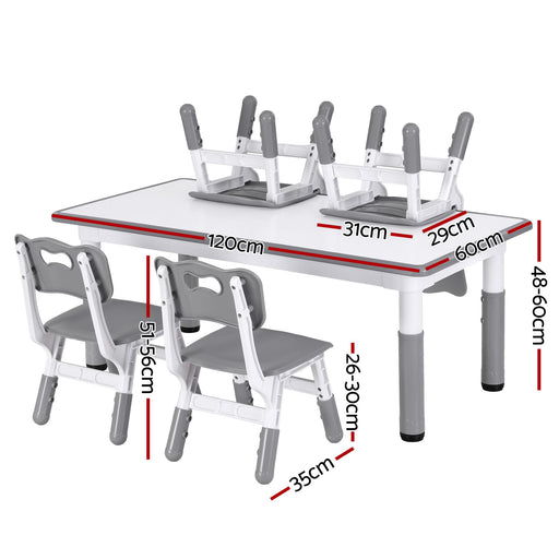Keezi height adjustable children's activity table, grey