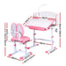 Keezi study desk pink height adjustment
