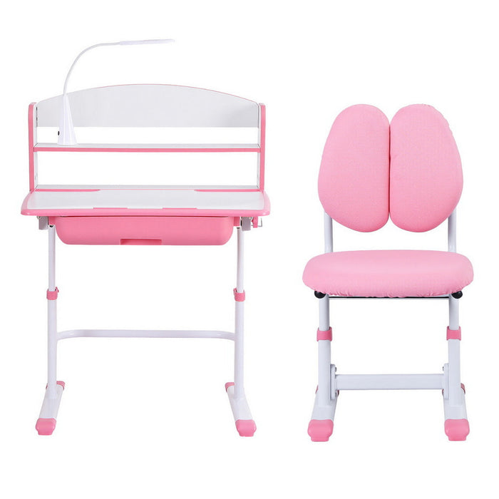 Keezi study desk pink tiltable desktop