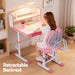 Keezi study desk pink storage drawer