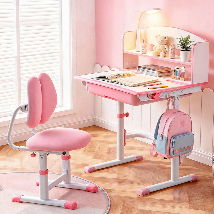 Keezi study desk pink full view