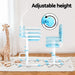 Keezi height adjustable desk with matching chair in blue