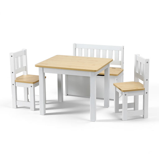 Keezi 2 in 1 kids table and chair set in natural