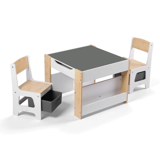 Keezi 4 in 1 kids activity table set in natural timber