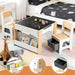 Bookcase shelving beside the Keezi kids desk
