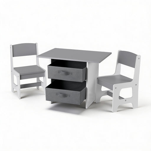 Keezi kids table and two chairs set in grey