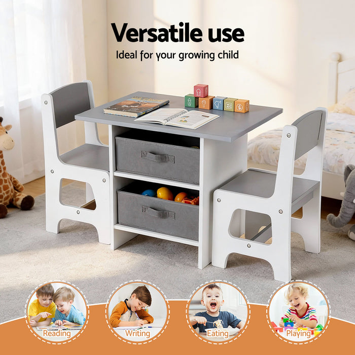 Storage drawers under the Keezi kids activity table