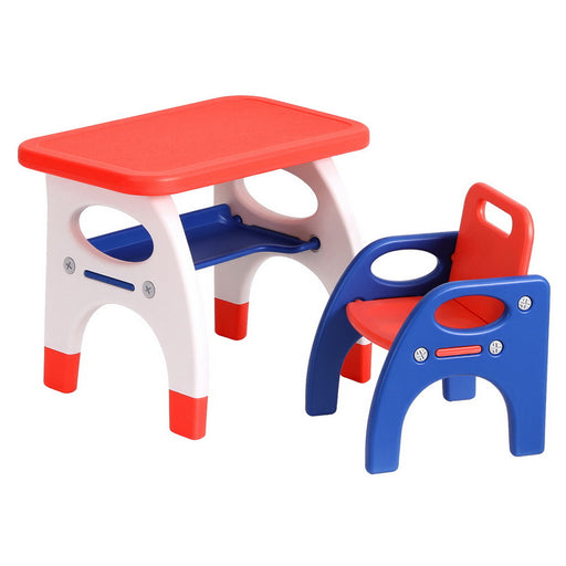 Keezi kids table and chair set in orange and yellow